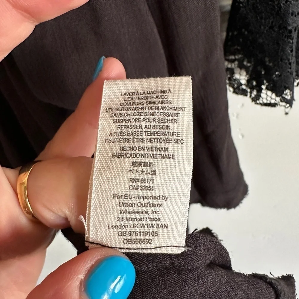 Free People Secret Origins Pieced Lace Tunic black size XS - Picture 12 of 13